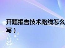 开题报告技术路线怎么写图像处理（开题报告技术路线怎么写）