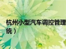 杭州小型汽车调控管理系统（杭州小型车辆调控信息管理系统）