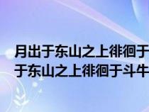 月出于东山之上徘徊于斗牛之间这句话的意思是什么（月出于东山之上徘徊于斗牛之间是什么意思）