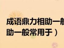 成语鼎力相助一般常用语（常见的成语鼎力相助一般常用于）