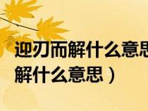 迎刃而解什么意思比喻什么动物生肖（迎刃而解什么意思）