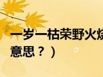 一岁一枯荣野火烧不尽的意思（野火烧不尽的意思？）