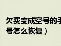 欠费变成空号的手机号怎么恢复（空号的手机号怎么恢复）