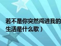 若不是你突然闯进我的生活是什么歌（若不是你突然闯进我生活是什么歌）