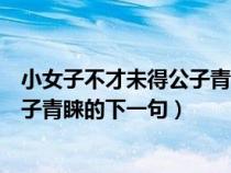 小女子不才未得公子青睐下一句怎么接（小女子不才未得公子青睐的下一句）