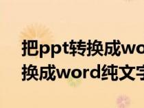 把ppt转换成word纯文字转换器（把ppt转换成word纯文字）