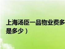 上海汤臣一品物业费多少钱一平方米（上海汤臣一品物业费是多少）