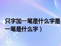 只字加一笔是什么字是3d群星哪期脑筋急转弯字谜（只字加一笔是什么字）