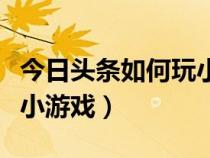 今日头条如何玩小游戏赚钱（今日头条如何玩小游戏）