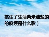 抗住了生活柴米油盐的麻烦歌词来自哪里（抗住了柴米油盐的麻烦是什么歌）