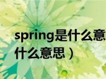 spring是什么意思英语怎么读音（spring是什么意思）