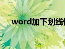 word加下划线快捷键（下划线快捷键）