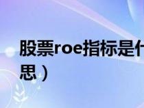 股票roe指标是什么意思（roe指标是什么意思）