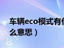 车辆eco模式有什么用（车辆econ模式是什么意思）