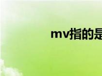 mv指的是（解释MV含义）