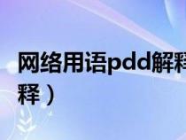 网络用语pdd解释什么意思（网络用语pdd解释）