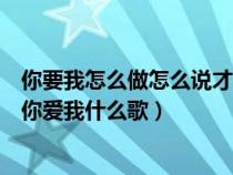 你要我怎么做怎么说才能爱我表情包（你要我怎么做才能说你爱我什么歌）