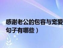 感谢老公的包容与宠爱感动他文章（感谢老公的包容与宠爱句子有哪些）