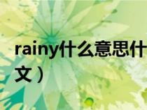 rainy什么意思什么意思（rainy是什么意思中文）