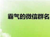 霸气的微信群名昵称（霸气的微信群名）