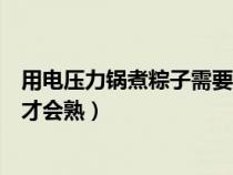 用电压力锅煮粽子需要多长时间能熟（电压力锅煮粽子多久才会熟）