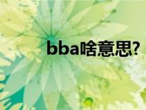 bba啥意思?（bba代表什么意思）