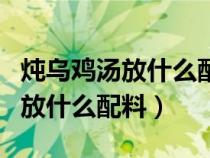 炖乌鸡汤放什么配料是补血益气的（炖乌鸡汤放什么配料）