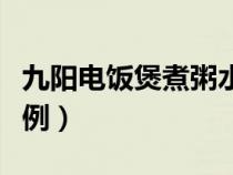 九阳电饭煲煮粥水米比例（电饭煲煮粥水米比例）