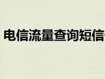 电信流量查询短信号码（电信流量查询短信）