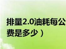 排量2.0油耗每公里多少钱（排量2.0一公里油费是多少）