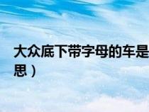 大众底下带字母的车是什么意思（大众底下带字母是什么意思）