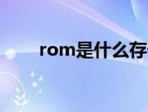 rom是什么存什么的（rom是什么）