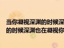 当你凝视深渊的时候深渊也在凝视你下一句（当你凝视深渊的时候深渊也在凝视你谁说的）