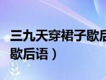 三九天穿裙子歇后语谐音现象（三九天穿裙子歇后语）