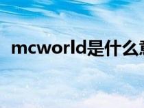 mcworld是什么意思（world是什么意思）