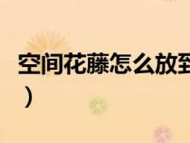 空间花藤怎么放到主页（空间花藤怎么弄出来）