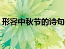 形容中秋节的诗句佳句（形容中秋节的诗句）