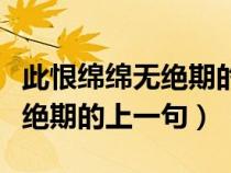 此恨绵绵无绝期的上一句是什么（此恨绵绵无绝期的上一句）