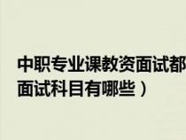 中职专业课教资面试都有哪些科目（中职专业课教师资格证面试科目有哪些）