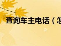 査询车主电话（怎样用12580查车主电话）