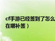 cf手游已经签到了怎么弹出签到奖励（cf手游签到点关闭了在哪补签）