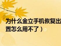 为什么金立手机恢复出厂设置没反应（金立手机恢复出厂设置怎么用不了）