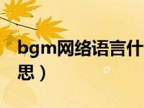 bgm网络语言什么意思（bgm网络语什么意思）