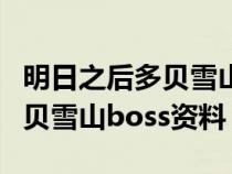 明日之后多贝雪山剧情任务攻略（明日之后多贝雪山boss资料）