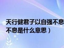 天行健君子以自强不息是什么意思翻译（天行健君子以自强不息是什么意思）