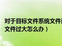 对于目标文件系统文件过大怎么办win7（对于目标文件系统文件过大怎么办）