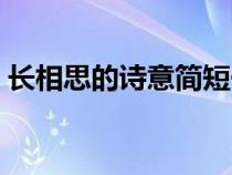 长相思的诗意简短一点（长相思的诗意简短）