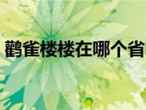 鹳雀楼楼在哪个省哪个市（黄鹤楼在哪个省）