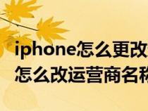 iphone怎么更改运营商名字怎么改（iphone怎么改运营商名称）