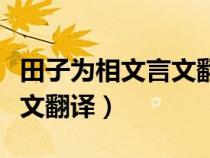 田子为相文言文翻译什么道理（田子为相文言文翻译）